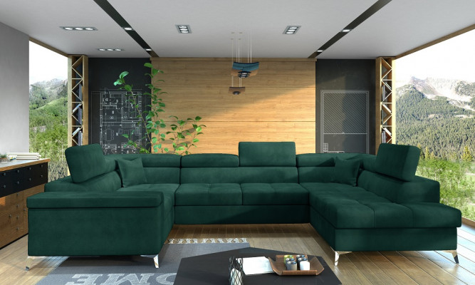 Narożnikowa kanapa Kształt U Sofa Couch Design Podkładka Sofa Bed Funkcja łóżka Żywy krajobraz