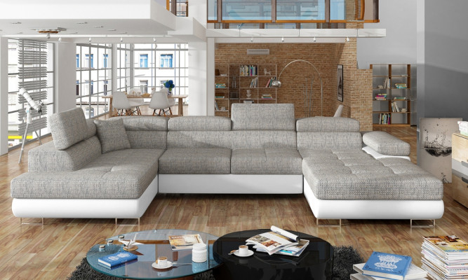 Materiał Kształt U Couch Żywy krajobraz Narożnikowa kanapa Ustawić Modern Design Sofa Modern New
