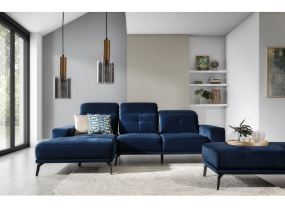 Designerska Sofa Kanapa Narożnikowa kanapa Włókienniczy Podkładka Ustawić Żywy krajobraz L-Shape Blue