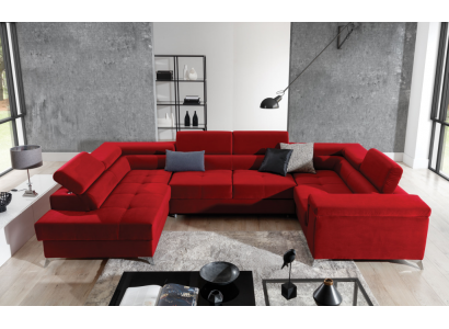 Narożnikowa kanapa Kształt U Sofa Couch Design Podkładka Sofa Bed Funkcja łóżka Żywy krajobraz