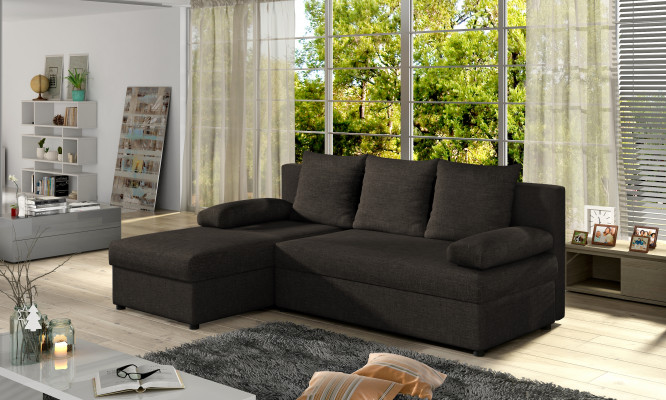Nowoczesna rozkładana sofa Podkładka Narożnikowa kanapa Ustawić funkcję łóżka Włókienniczy Skóra