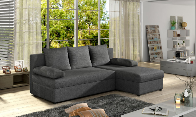 Nowoczesna rozkładana sofa Podkładka Narożnikowa kanapa Ustawić funkcję łóżka Włókienniczy Skóra