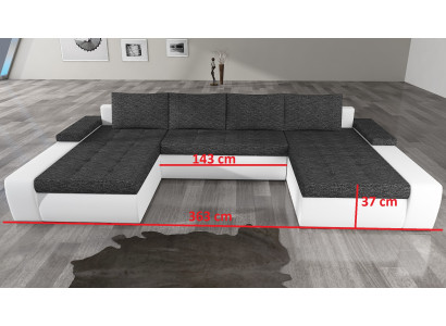 XXL Duża Sofa Rozkładana Relaks Salon Narożnikowa kanapa Ustawić Podkładkę Kanapa Zestaw narożny