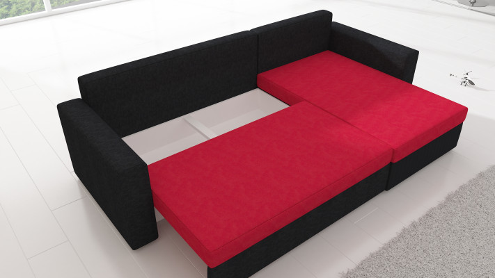 Design Narożnikowa kanapa rozkładana Funkcja łóżka Couch Skóra Podkładka Włókienniczy Sofy Nowy 502