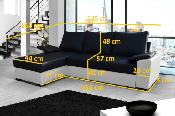 Design Narożnikowa kanapa rozkładana Funkcja łóżka kanapa Skóra Podkładka Włókienniczy sofy