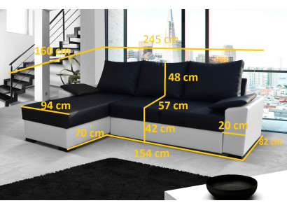 Design Narożnikowa kanapa rozkładana Funkcja łóżka kanapa Skóra Podkładka Włókienniczy sofy