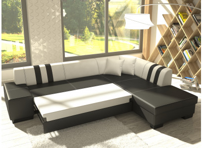 Klasyczny design Narożnikowa kanapa Porto II Funkcja łóżka Couch Włókienniczy Sofy Sofa do spania