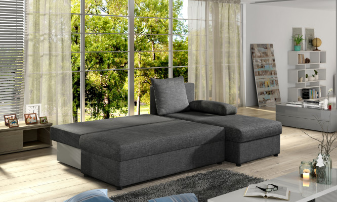 Nowoczesna Sofa Rozkładana Podkładka Siedziba Ustawić L Kształt Włókienniczy Materiał Sofy Skóra