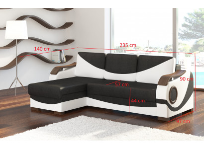 Design Narożnikowa kanapa Perto Funkcja łóżka Kanapa Podkładka Włókienniczy Sofy Kanapy Sleep