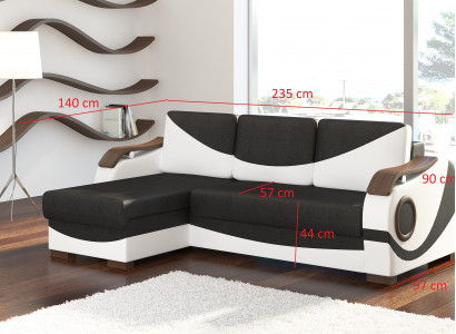 Design Narożnikowa kanapa Perto Funkcja łóżka Kanapa Podkładka Włókienniczy Sofy Kanapy Sleep