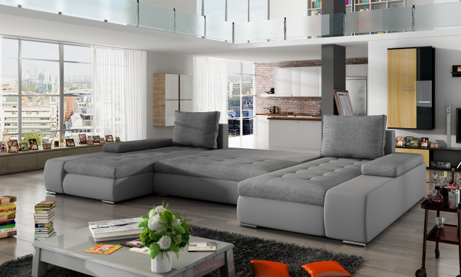 Żywy krajobraz Salon Skóra Sofa Kanapa Podkładka Siedziba Narożnikowa kanapa Ustawić