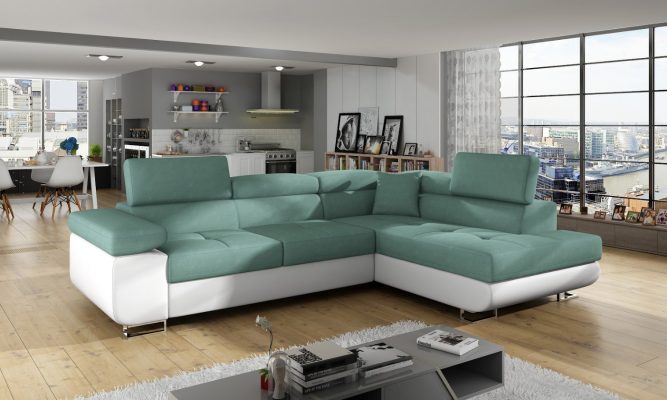 Klasyczny Design Narożnikowa kanapa Sofa Kanapy Funkcja łóżka Couch Podkładka Włókienniczy Sofy