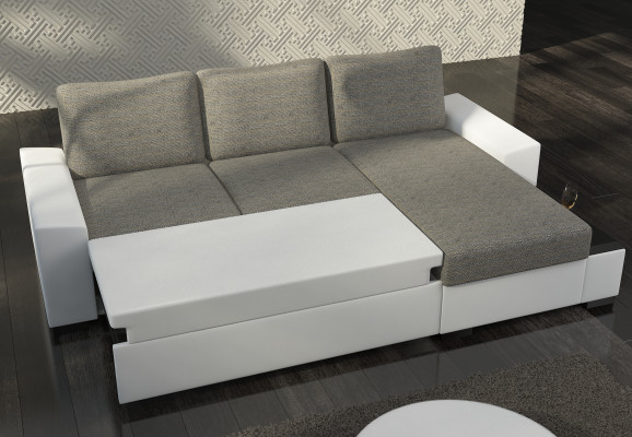 Żywy krajobraz Narożnikowa kanapa Negro Funkcja łóżka Couch Skóra Włókienniczy Sofy Sleep