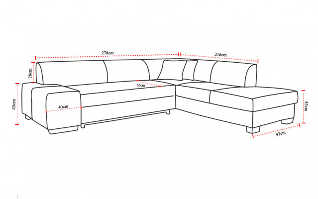 Klasyczny design Narożnikowa kanapa Porto II Funkcja łóżka Couch Włókienniczy Sofy Sofa do spania