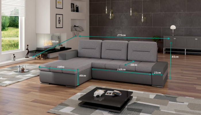 Design Narożnikowa kanapa Ottavio Funkcja bed Couch Żywy krajobraz Sofas Sleep Sofa