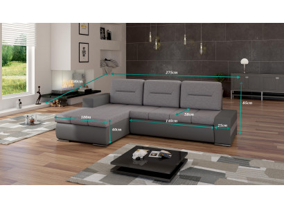 Design Narożnikowa kanapa Ottavio Funkcja bed Couch Żywy krajobraz Sofas Sleep Sofa