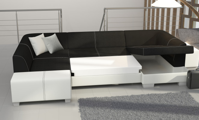 Sofa Couch Nowoczesna sofa rozkładana Funkcja łóżka Podkładka Zestaw narożny