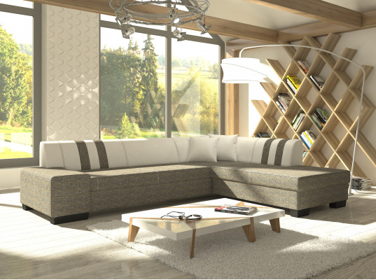 Design Narożnikowa kanapa Sofa rozkładana Funkcja łóżka Sofy Kanapa Skóra Włókienniczy Podkładka Nowość