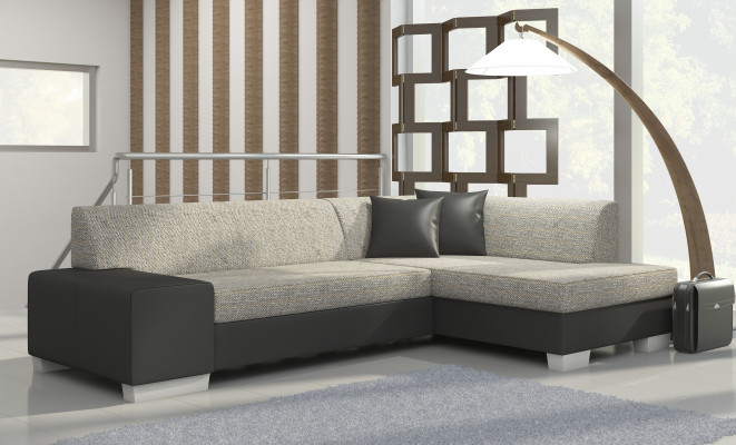 Design Narożnikowa kanapa Sofa rozkładana Funkcja łóżka Sofa Sofy Skóra Włókienniczy Podkładka Nowość