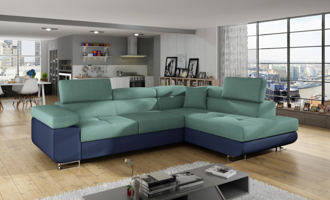Klasyczny Design Narożnikowa kanapa Sofa Kanapy Funkcja łóżka Couch Podkładka Włókienniczy Sofy