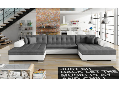 Design Narożnikowa kanapa rozkładana Funkcja łóżka Couch Skóra Podkładka Włókienniczy Sofy Nowy 1070