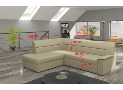 Design Narożnikowa kanapa Elano L-form Funkcja łóżka Couch Skóra Włókienniczy Sofy