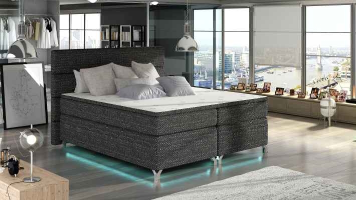 Skrzynia łóżkowa 180x200cm łóżko Hotel Skóra Kompletna Podstawa łóżka Topper