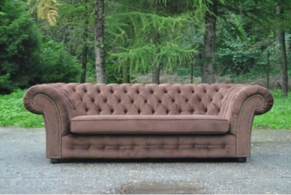 Sofa 3 miejsce do siedzenia Material Design Couch Podkładka Sofy Włókienniczy Modern Chesterfield Beige