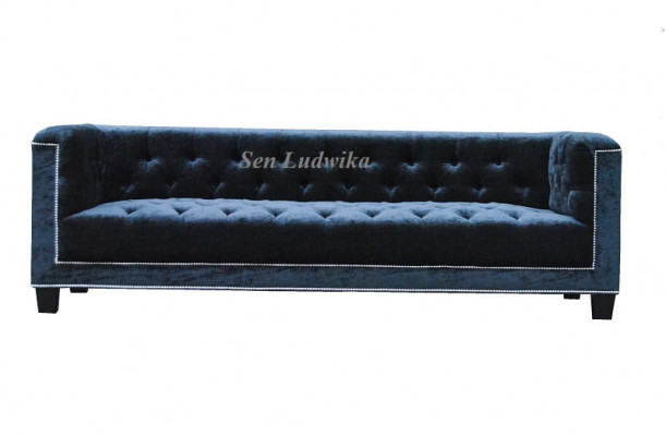 Elegancka designerska kanapa Podkładka Chesterfield sofa kanapy sofy trzyosobowe Aksamit