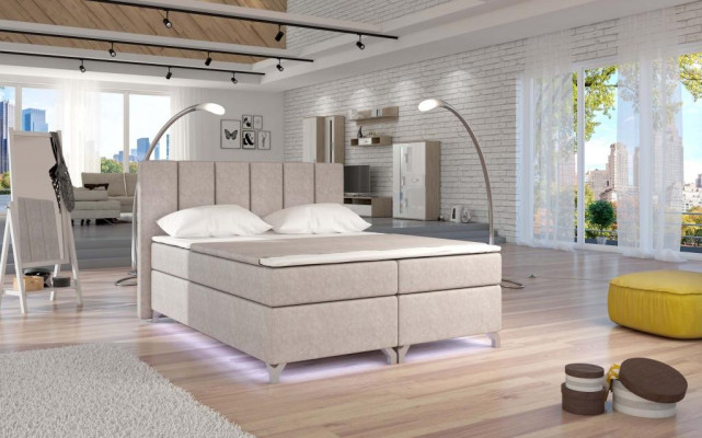 Luksusowe designerskie łóżko tapicerowane Łóżko designerskie łóżko ze sprężyną Włókienniczy 180x200 Nowość