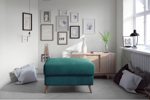 Podnóżek pufa do salonu projektanta Stołek Skóra Włókienniczy