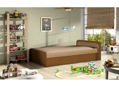 Pokój dziecięcy Łóżko tapicerowane Łóżko łóżka Drewno Sofa do spania materac 80x190cm Nowość