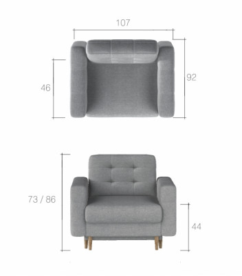 Fotel Designer Krzesło Podkładka Relaks Materiał Włókienniczy Lounge New Telewizja 1 miejsce siedzące
