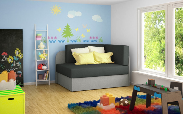 Sofa dziecięca kanapa Narożnikowa kanapa sofa tapicerowana rozkładana funkcja spania Podstawa łóżka pokój