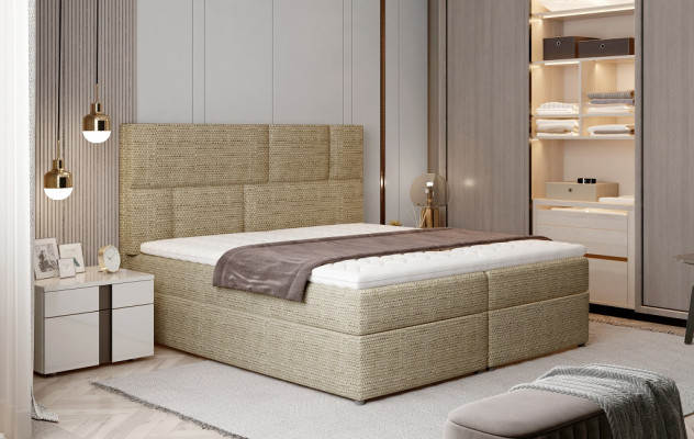 Luksusowe designerskie łóżko tapicerowane Łóżko designerskie łóżko ze sprężyną Włókienniczą 180x200