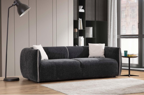 Sofa 3 miejsce do siedzenia Luksusowy salon Meble Materiał Kanapy trzyosobowe szare Nowe