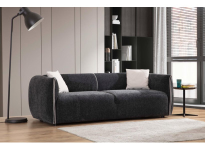 Sofa 3 miejsce do siedzenia Luksusowy salon Meble Materiał Kanapy trzyosobowe szare Nowe