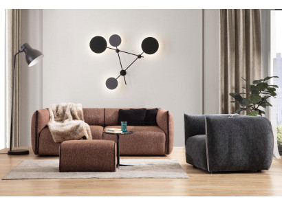 Luksusowa Kanapa 4+1 Meble Sofa Kanapy Zestaw sofowy 2-częściowy. Zestaw sofowy brąz
