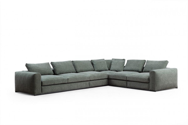 Sofa do salonu 4 miejsce do siedzenia Nowoczesna kanapa Podkładka miejsce do siedzenia sofa zielone Drewno