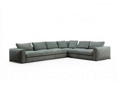 Sofa do salonu 4 miejsce do siedzenia Nowoczesna kanapa Podkładka miejsce do siedzenia sofa zielone Drewno