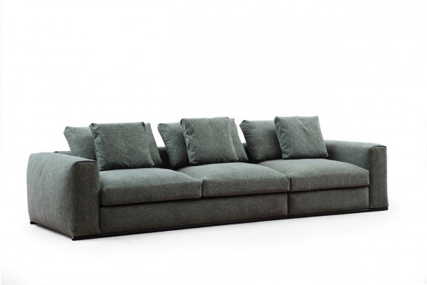 Sofa do salonu 4 miejsce do siedzenia Nowoczesna kanapa Podkładka miejsce do siedzenia sofa zielone Drewno
