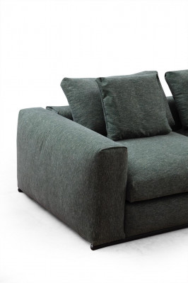 Sofa do salonu 4 miejsce do siedzenia Nowoczesna kanapa Podkładka miejsce do siedzenia sofa zielone Drewno