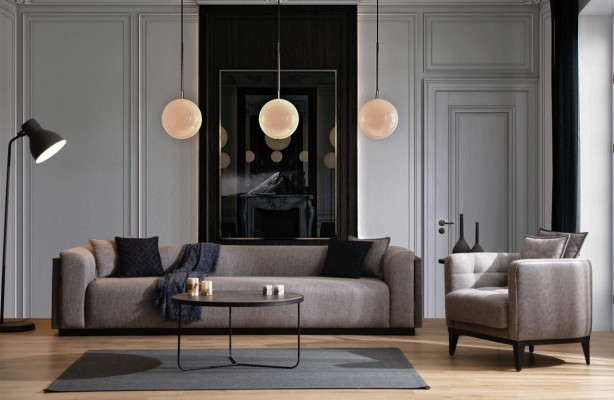 Sofa do salonu 4 miejsce do siedzenia Design Podkładka Couch Modern Luxury New Brown