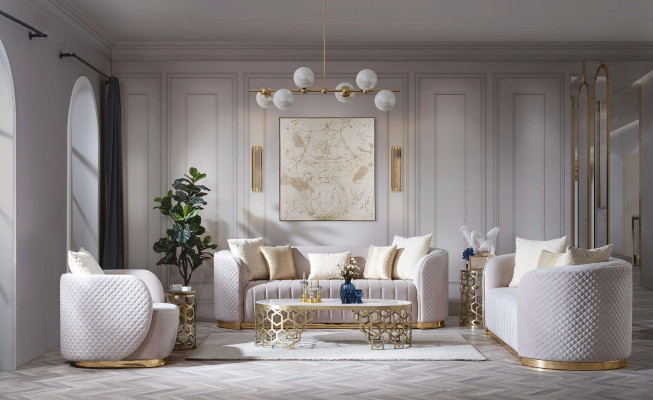 Kanapa Owalna Kanapy Trzyosobowe Meble Sofa Meble do Salonu Aksamit