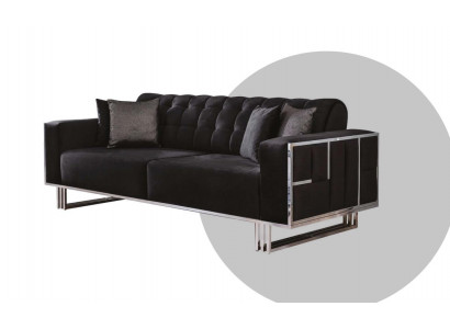 Kanapa Trzyosobowa Sofa Meble Meble Kanapy Sofy Czarny Podkładka