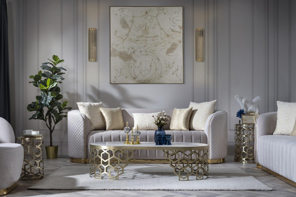 Luksusowa Sofa Kanapa 3+1 Meble Kanapy Zestaw sofowy Chesterfield 2-częściowy.
