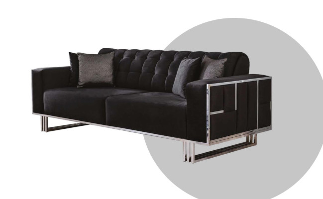 Luksusowy salon meble kanapa komplet wypoczynkowy sofa Aksamit Zestaw sofowy 3-częściowy