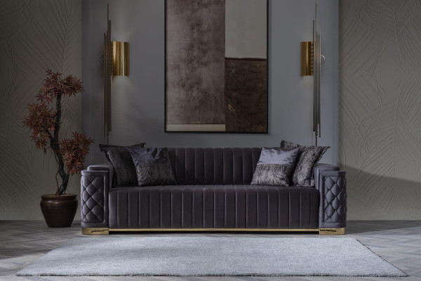 Chesterfield Zestaw sofowy Couch Zestaw podkładek 3szt. Ustawić Sofę Kanapy Aksamit