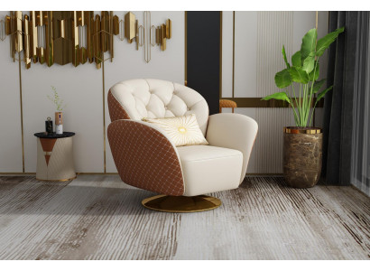 Fotel jednomiejscowy Relaks obrót o 360° Krzesło Podkładka skórzanaFotel Sofa Club