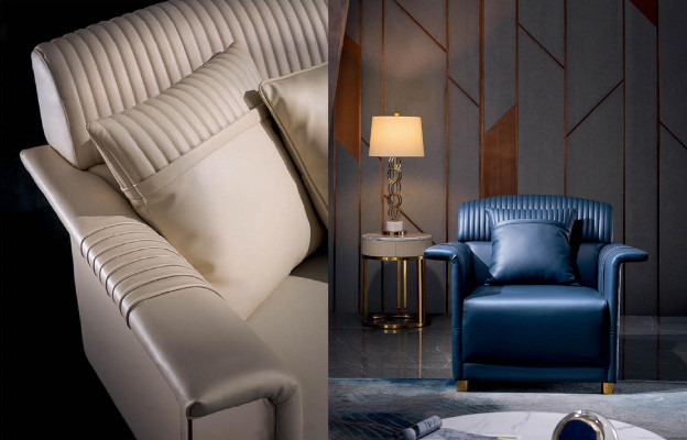 Klasyczna designerska sofa jednoosobowa Skóra Loung Club Polser Fotel Relaks